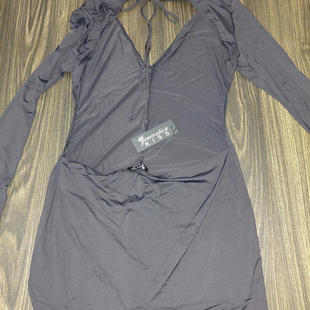 NWT Dolls Kill Black Backless Long Sleeve Carmen Mini Dress Size XL - Sexy Goth - Picture 11 of 15